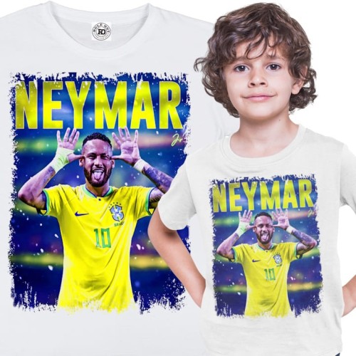 DZIECIĘCA BAWEŁNIANA KOSZULKA NA PREZENT PIŁKA NOŻNA NEYMAR JR