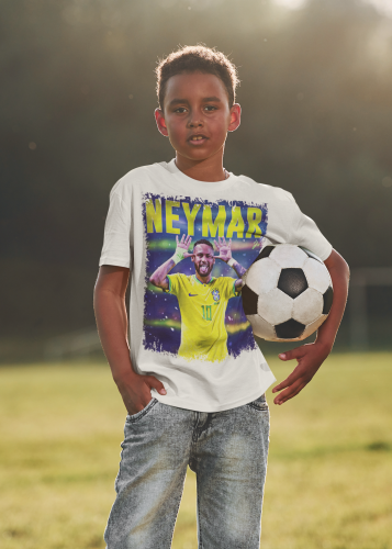 DZIECIĘCA BAWEŁNIANA KOSZULKA NA PREZENT PIŁKA NOŻNA NEYMAR JR 7