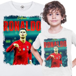 DZIECIĘCA BAWEŁNIANA KOSZULKA NA PREZENT PIŁKA NOŻNA CRISTIANO RONALDO