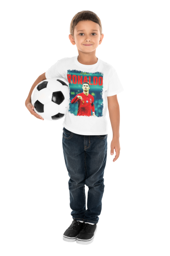 DZIECIĘCA BAWEŁNIANA KOSZULKA NA PREZENT PIŁKA NOŻNA CRISTIANO RONALDO 4