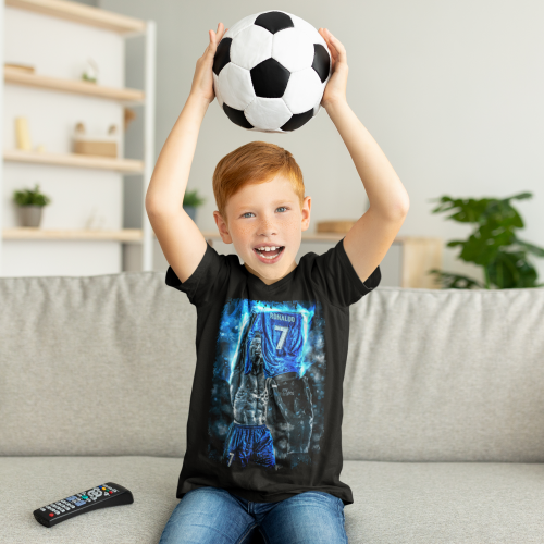 DZIECIĘCA BAWEŁNIANA KOSZULKA NA PREZENT PIŁKA NOŻNA CRISTIANO RONALDO 7 10