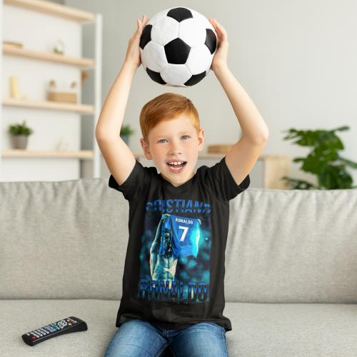 DZIECIĘCA BAWEŁNIANA KOSZULKA NA PREZENT PIŁKA NOŻNA CRISTIANO RONALDO 7 10