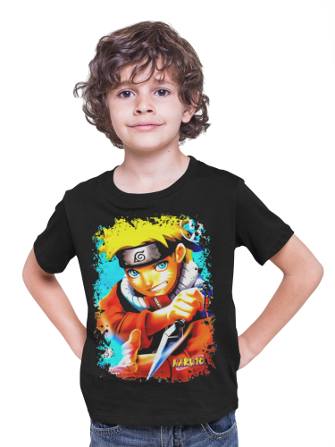 DZIECIĘCA BAWEŁNIANA KOSZULKA NARUTO ANIME MANGA NINJA UZUMAKI 3