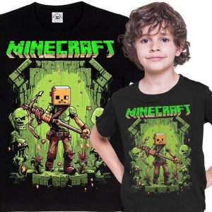 DZIECIĘCA BAWEŁNIANA KOSZULKA GRA MINECRAFT