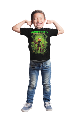 DZIECIĘCA BAWEŁNIANA KOSZULKA GRA MINECRAFT 6