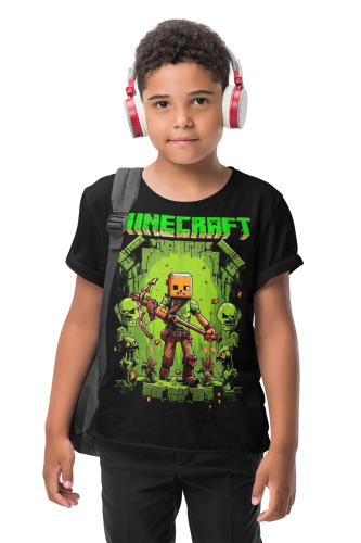 DZIECIĘCA BAWEŁNIANA KOSZULKA GRA MINECRAFT 7