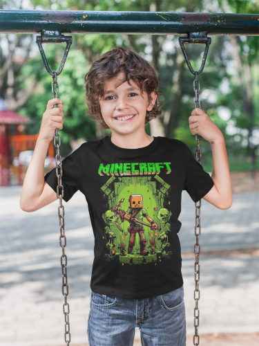 DZIECIĘCA BAWEŁNIANA KOSZULKA GRA MINECRAFT 8