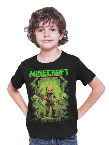 DZIECIĘCA BAWEŁNIANA KOSZULKA GRA MINECRAFT 3