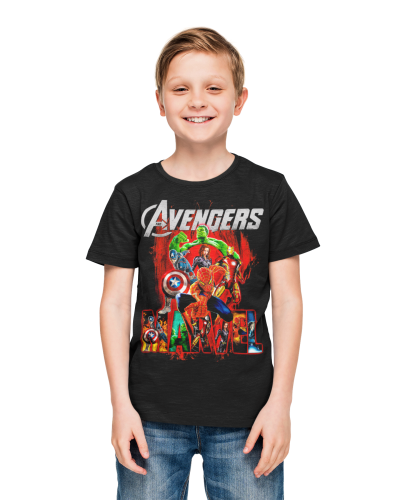 DZIECIĘCA BAWEŁNIANA KOSZULKA FILMOWA AVENGERS MARVEL POSTACIE 4