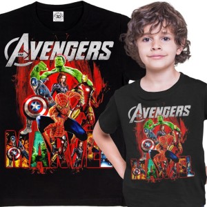 DZIECIĘCA BAWEŁNIANA KOSZULKA FILMOWA AVENGERS MARVEL POSTACIE