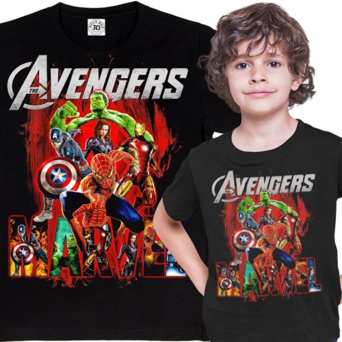 DZIECIĘCA BAWEŁNIANA KOSZULKA FILMOWA AVENGERS MARVEL POSTACIE 1