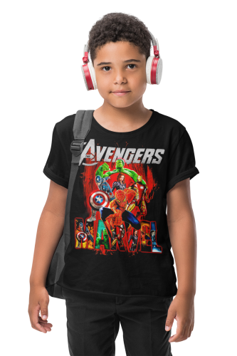 DZIECIĘCA BAWEŁNIANA KOSZULKA FILMOWA AVENGERS MARVEL POSTACIE 7