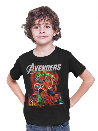 DZIECIĘCA BAWEŁNIANA KOSZULKA FILMOWA AVENGERS MARVEL POSTACIE 3