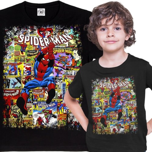 DZIECIĘCA BAWEŁNIANA KOSZULKA KOMIKSOWA SPIDER-MAN KOMIKSY MARVELA 1