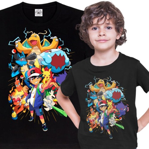 DZIECIĘCA KOSZULKA NA PREZENT POKEMONY POKEBALL ASH ANIME 1