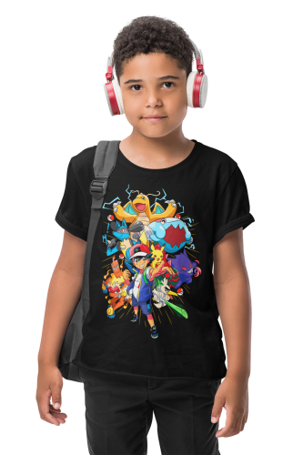 DZIECIĘCA KOSZULKA NA PREZENT POKEMONY POKEBALL ASH ANIME 7