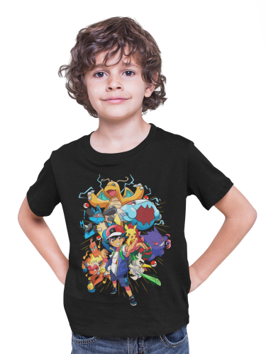 DZIECIĘCA KOSZULKA NA PREZENT POKEMONY POKEBALL ASH ANIME 3