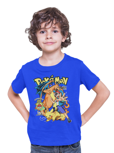 DZIECIĘCA KOSZULKA NA PREZENT POKEMONY ASH PIKACHU CHARIZARD 3