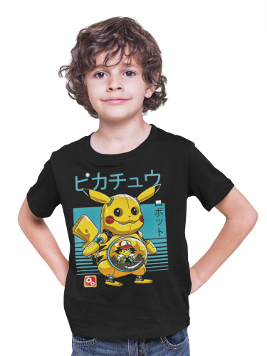 DZIECIĘCA KOSZULKA NA PREZENT ASH PIKACHU POKEMON ROBOT 3
