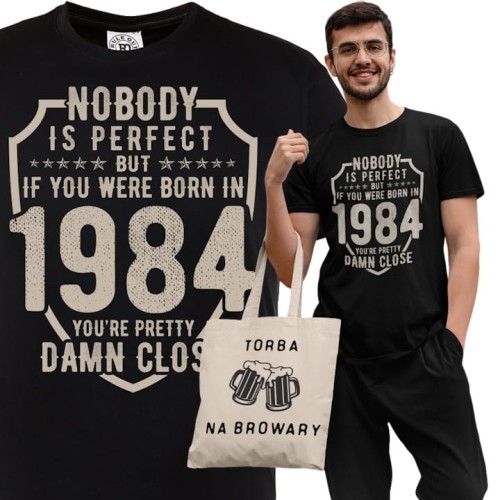 KOSZULKA PREZENT NA 40 URODZINY DLA FACETA 1984 TORBA GRATIS 1