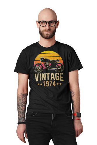 KOSZULKA PREZENT NA 50 URODZINY DLA FACETA MOTOCYKLISTY 1974 VINTAGE TORBA GRATIS 3