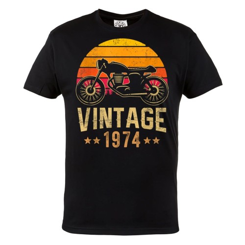 KOSZULKA PREZENT NA 50 URODZINY DLA FACETA MOTOCYKLISTY 1974 VINTAGE TORBA GRATIS 2