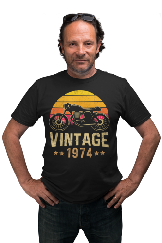 KOSZULKA PREZENT NA 50 URODZINY DLA FACETA MOTOCYKLISTY 1974 VINTAGE TORBA GRATIS 8