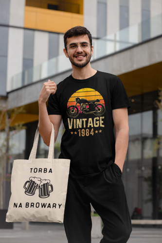 KOSZULKA PREZENT NA 40 URODZINY DLA FACETA MOTOCYKLISTY 1984 VINTAGE TORBA GRATIS 9