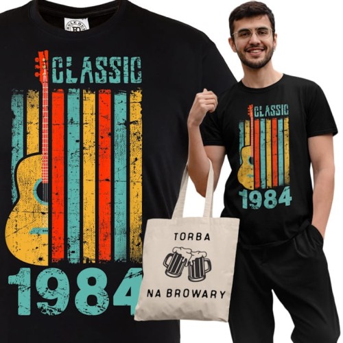 KOSZULKA PREZENT NA 40 URODZINY DLA FACETA GITARZYSTY 1984 CLASSIC TORBA GRATIS 1