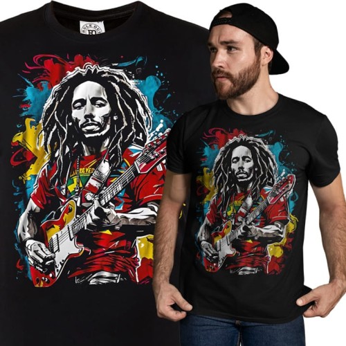 MĘSKA KOSZULKA Z NADRUKIEM FILMOWYM BOB MARLEY ONE LOVE 1
