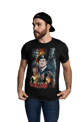 MĘSKA KOSZULKA FILMOWA JOHN RAMBO LEGENDARNY FILM 3