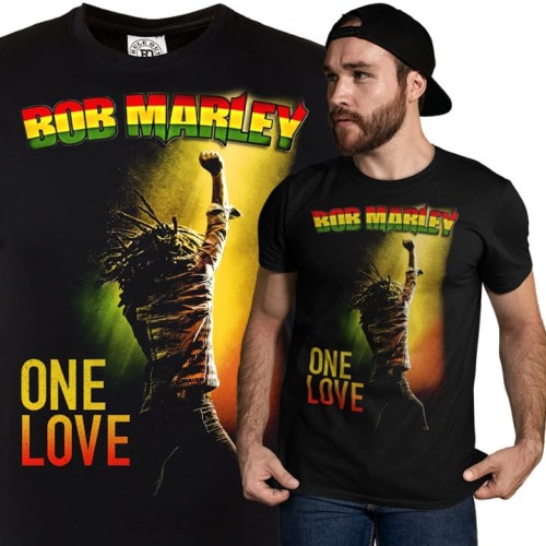 MĘSKA KOSZULKA Z NADRUKIEM FILMOWYM BOB MARLEY ONE LOVE 1