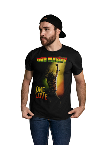 MĘSKA KOSZULKA Z NADRUKIEM FILMOWYM BOB MARLEY ONE LOVE 3