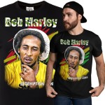 MĘSKA KOSZULKA Z NADRUKIEM FILMOWYM BOB MARLEY ONE LOVE REDEMPTION SONG