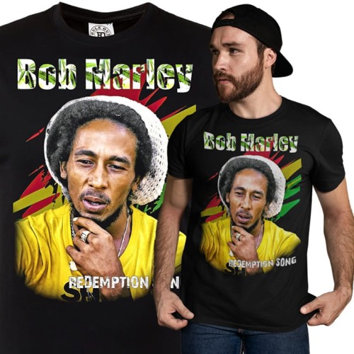 MĘSKA KOSZULKA Z NADRUKIEM FILMOWYM BOB MARLEY ONE LOVE REDEMPTION SONG 1