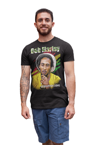 MĘSKA KOSZULKA Z NADRUKIEM FILMOWYM BOB MARLEY ONE LOVE REDEMPTION SONG 4