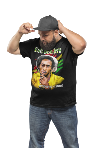 MĘSKA KOSZULKA Z NADRUKIEM FILMOWYM BOB MARLEY ONE LOVE REDEMPTION SONG 5