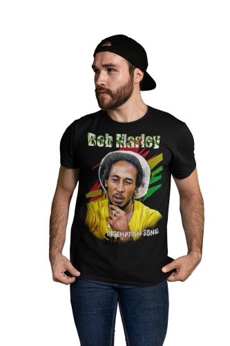 MĘSKA KOSZULKA Z NADRUKIEM FILMOWYM BOB MARLEY ONE LOVE REDEMPTION SONG 3