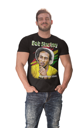 MĘSKA KOSZULKA Z NADRUKIEM FILMOWYM BOB MARLEY ONE LOVE REDEMPTION SONG 7
