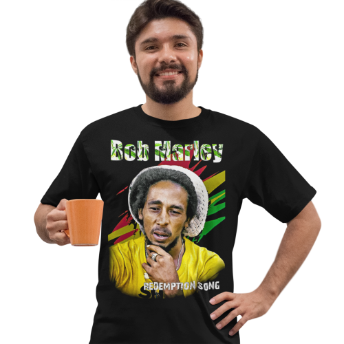 MĘSKA KOSZULKA Z NADRUKIEM FILMOWYM BOB MARLEY ONE LOVE REDEMPTION SONG 9