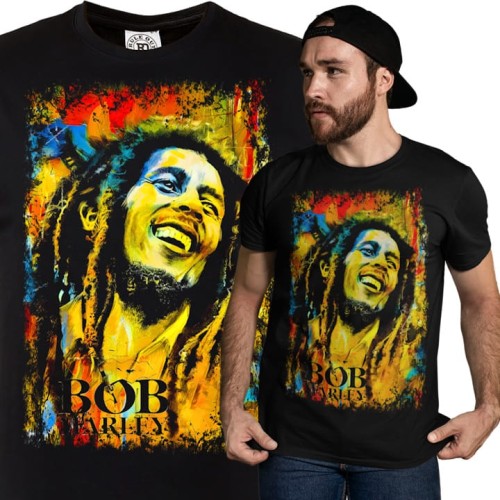 MĘSKA KOSZULKA Z NADRUKIEM FILMOWYM BOB MARLEY ONE LOVE 1