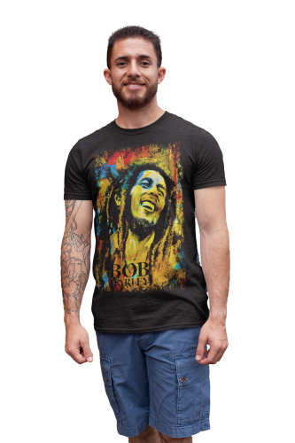 MĘSKA KOSZULKA Z NADRUKIEM FILMOWYM BOB MARLEY ONE LOVE 4