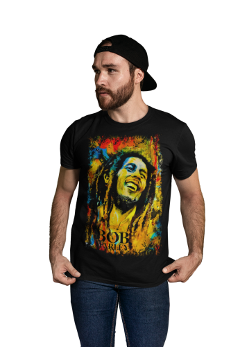 MĘSKA KOSZULKA Z NADRUKIEM FILMOWYM BOB MARLEY ONE LOVE 3