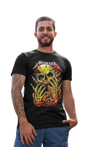 MĘSKA KOSZULKA MUZYCZNA METALLICA NA KONCERT SKULL 4