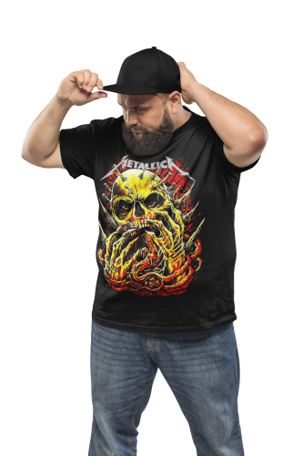 MĘSKA KOSZULKA MUZYCZNA METALLICA NA KONCERT SKULL 5