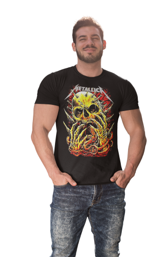 MĘSKA KOSZULKA MUZYCZNA METALLICA NA KONCERT SKULL 7