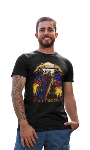 MĘSKA KOSZULKA MUZYCZNA METALLICA NA KONCERT WORLD TOUR 2023/24 4