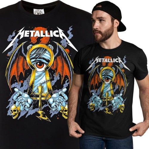 MĘSKA KOSZULKA MUZYCZNA METALLICA NA KONCERT OKO 1