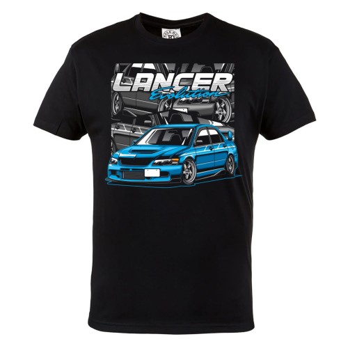 MĘSKA KOSZULKA MOTORYZACYJNA NIEBIESKIE MITSUBISHI LANCER EVOLUTION 2