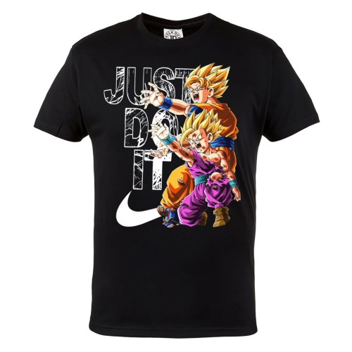DRAGON BALL Z MĘSKA KOSZULKA Z NADRUKIEM DLA FANA MANGA ANIME SON GOKU GOHAN JUST DO IT 1